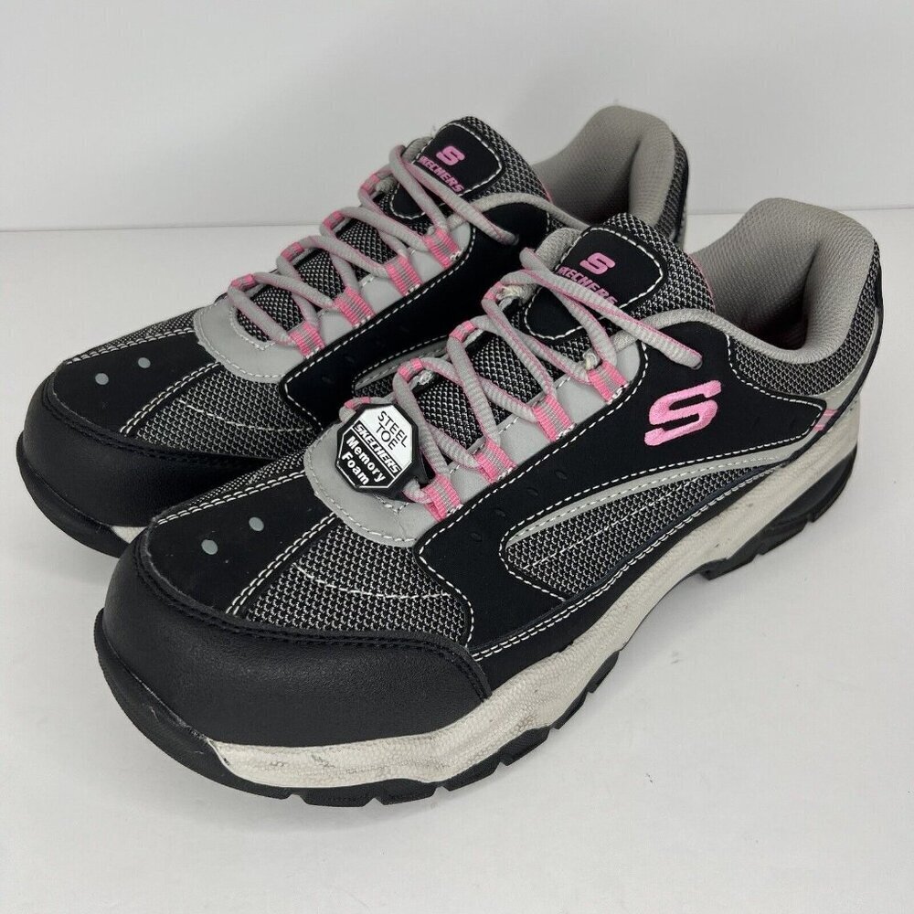 Skechers Work Womens Size 10 Steel Toe Memory Foam Slip Resistant Athletic Shoes